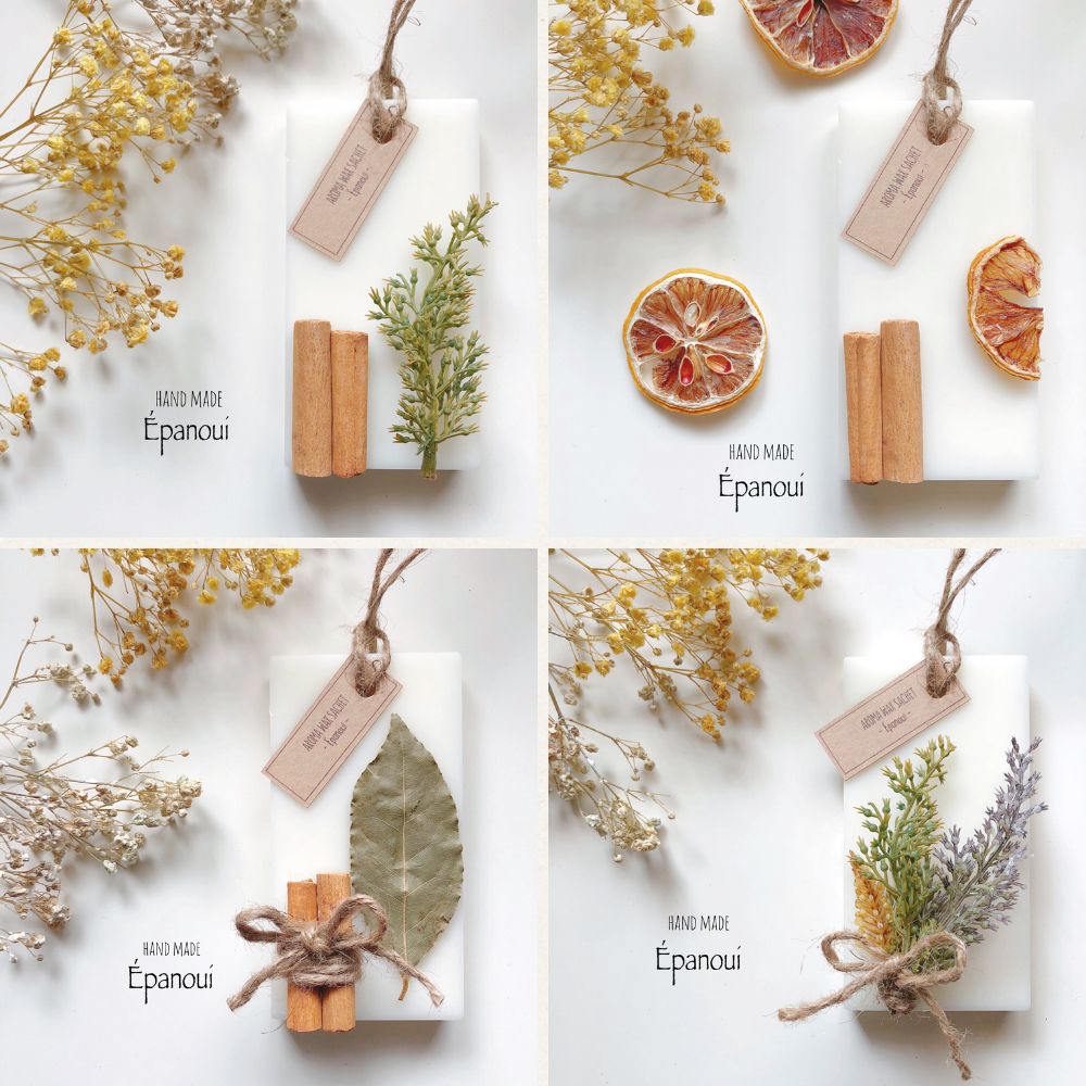 【new】ナチュラル系デザインのアロマワックスサシェ