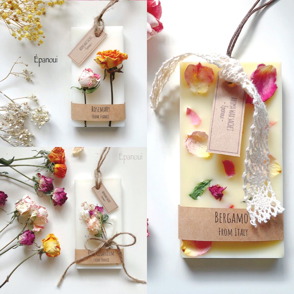 【new】カラフルなバラを使ったアロマワックスサシェ