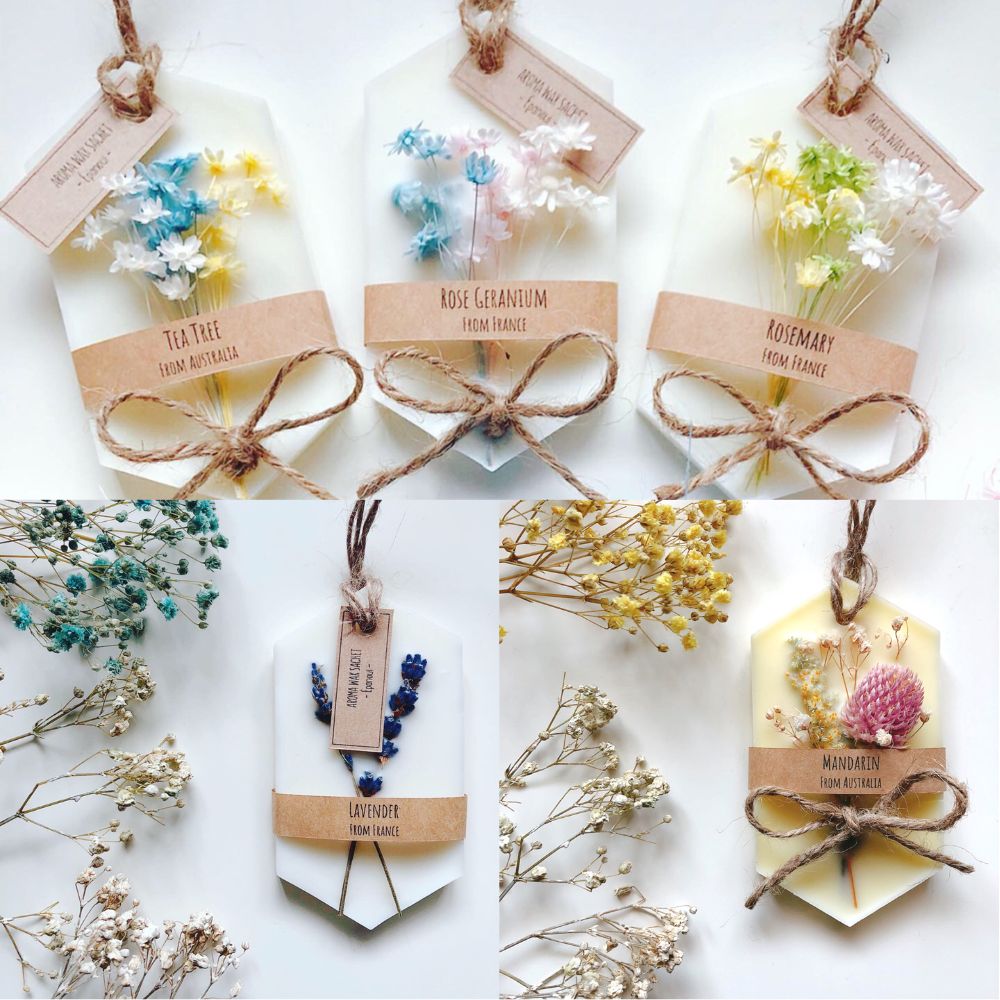 【new】ヘキサゴン型のアロマワックスサシェ３種