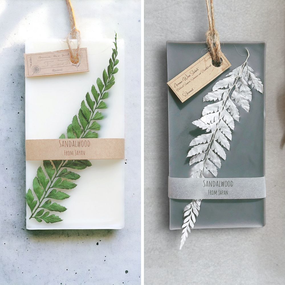 【new】リーフデザインのアロマワックスサシェ２種