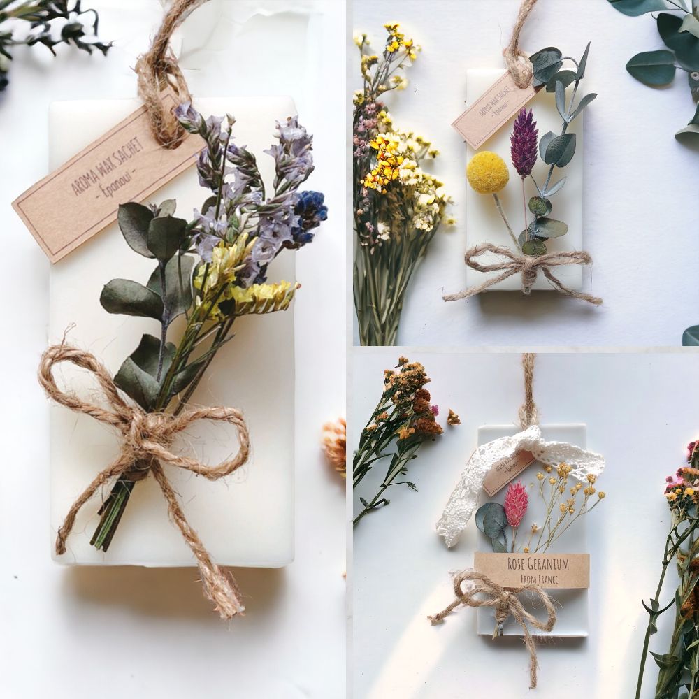 【new】ミニブーケのアロマワックスサシェ