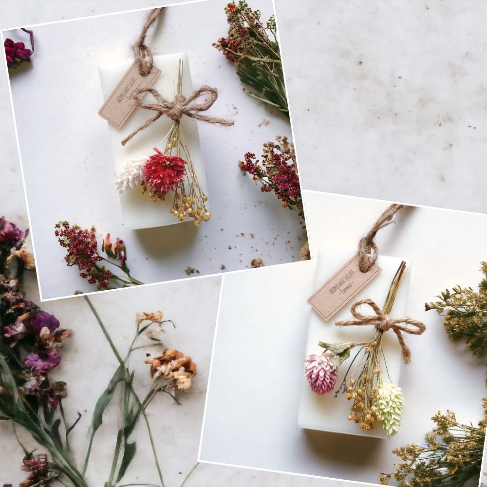 【new】千日紅のスワッグを使ったアロマワックスサシェ