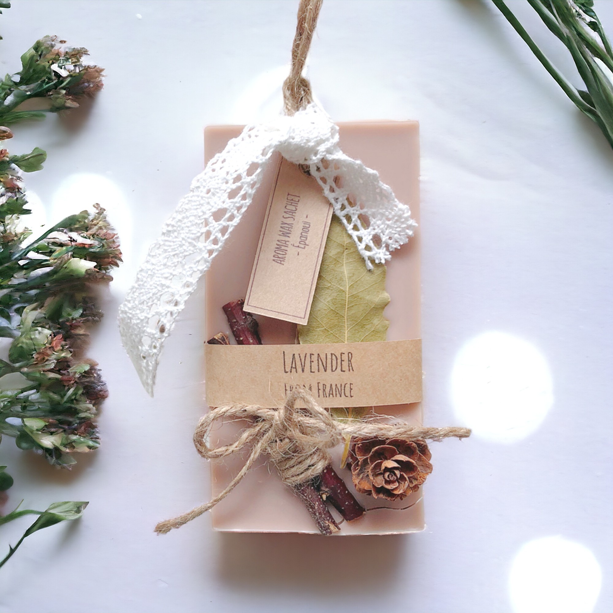 【new】アロマワックスサシェ – natural pink beige
