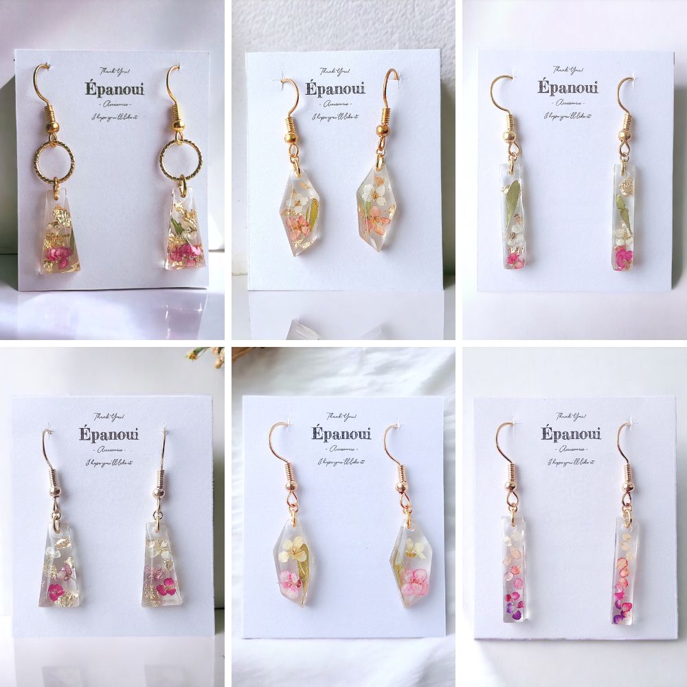 【new】小花とゴールドの耳飾り６種